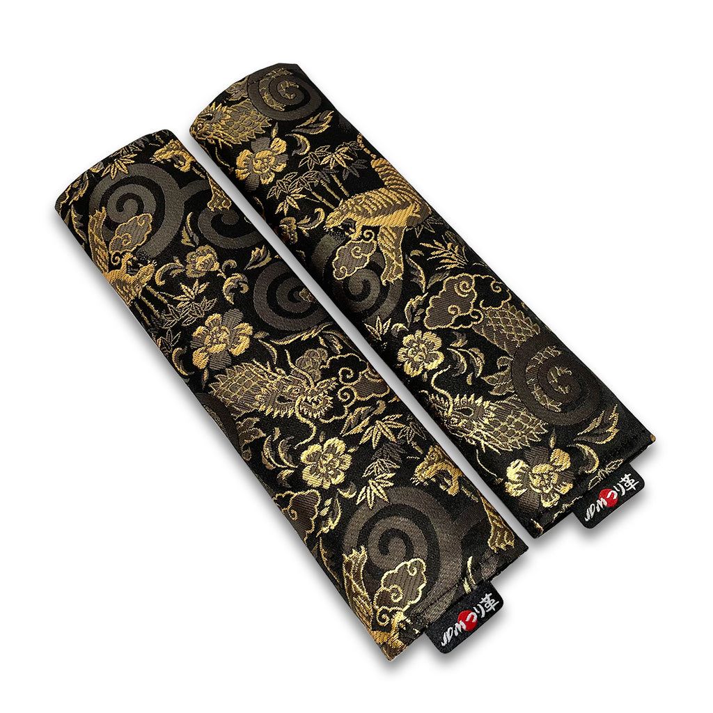 虎と龍 ゴールド シートベルトパッド