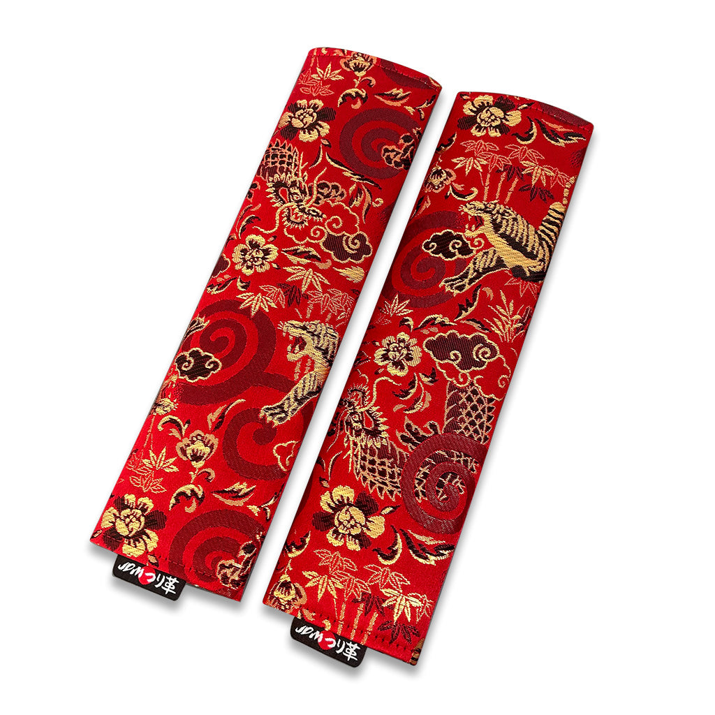 虎と龍 レッド シートベルトパッド