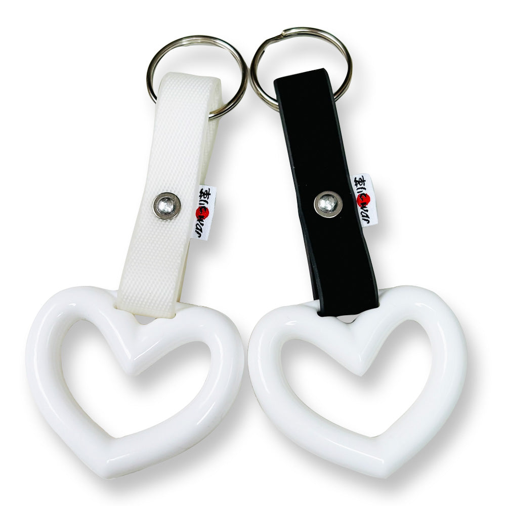 ミニつり革 キーホルダー (ハート ホワイト)
