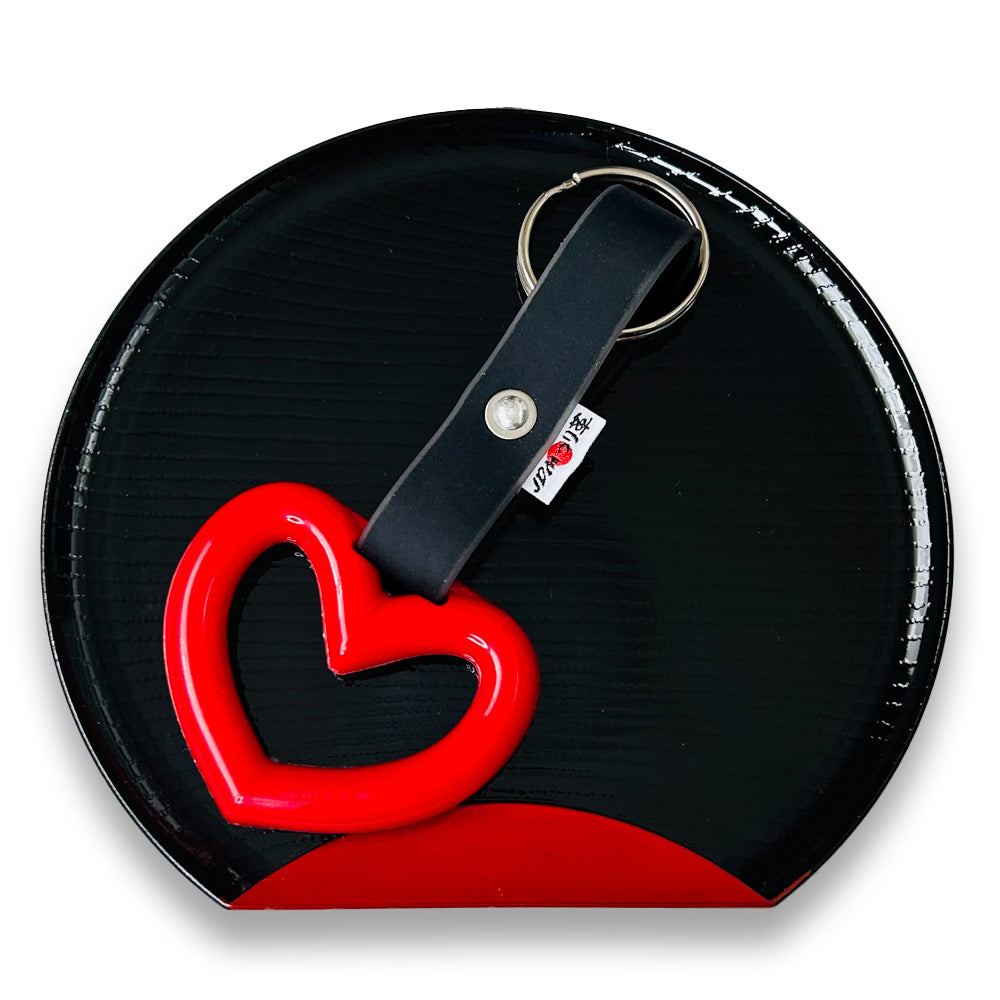 ミニつり革 キーホルダー (ハート レッド)