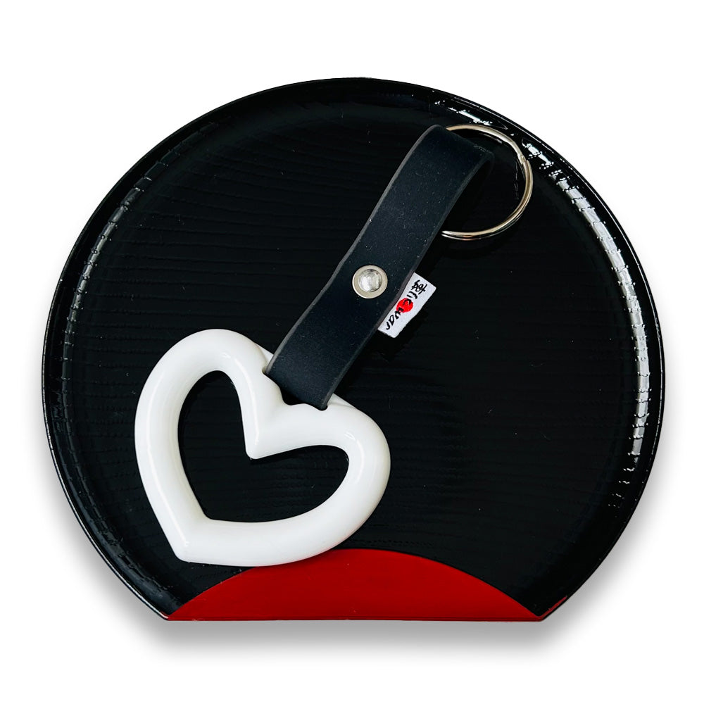 ミニつり革 キーホルダー (ハート ホワイト)